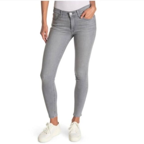 NWT HUDSON Krista Super Skinny Metallic Silver Jeans Womens Size 24 - Picture 1 of 8
